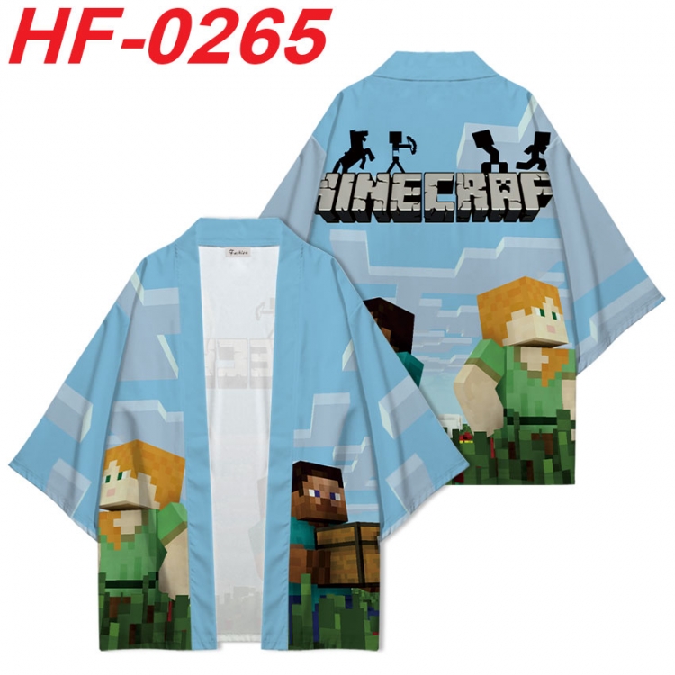 Minecraft Anime digital printed French velvet kimono top from S to 4XL  HF-0265