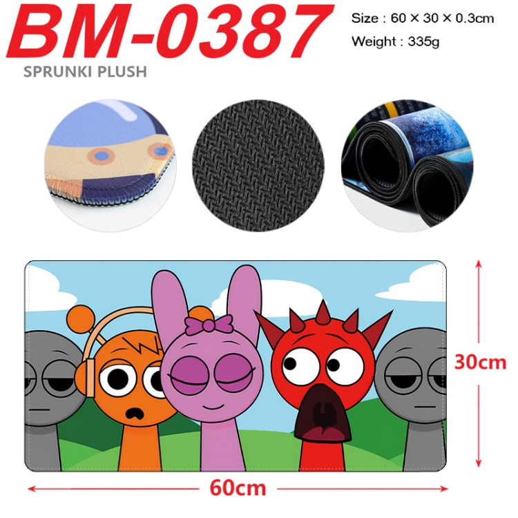 Sprunki Plush Anime peripheral lock edge mouse pad 60X30cm BM-0387