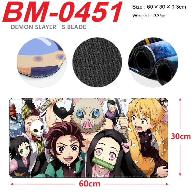 Demon Slayer Kimets Anime peripheral lock edge mouse pad 60X30cm BM-0451