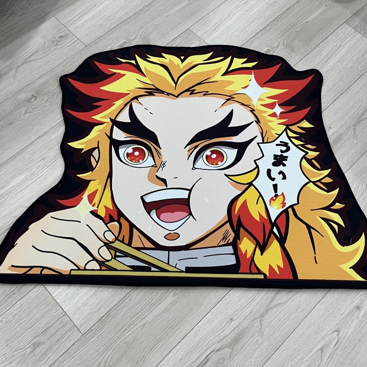 Demon Slayer Kimets  anime thick Belgian velvet anti slip carpet 1m