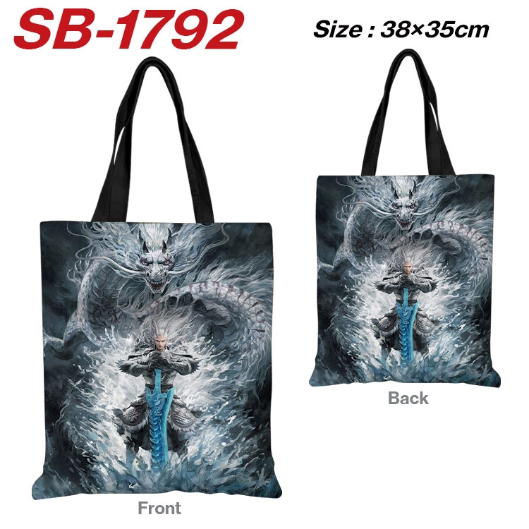 Nezha 2 Anime Canvas Handheld Shoulder Bag Handbag Shopping Bag 38X35CM sb-1792