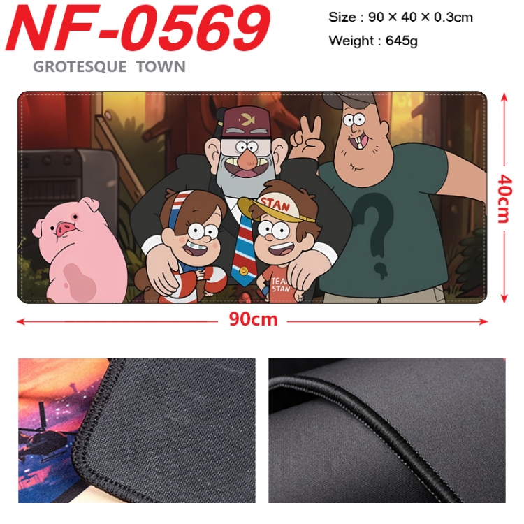 Gravity Falls Anime peripheral lock edge mouse pad 90X40cm NF-0569