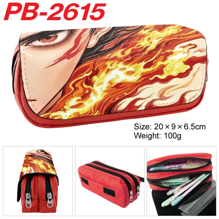 Nezha Anime double-layer pu leather printing pencil case 20x9x6.5cm PB-2615