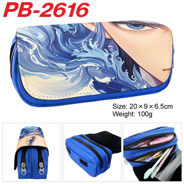 Nezha Anime double-layer pu leather printing pencil case 20x9x6.5cm  PB-2616