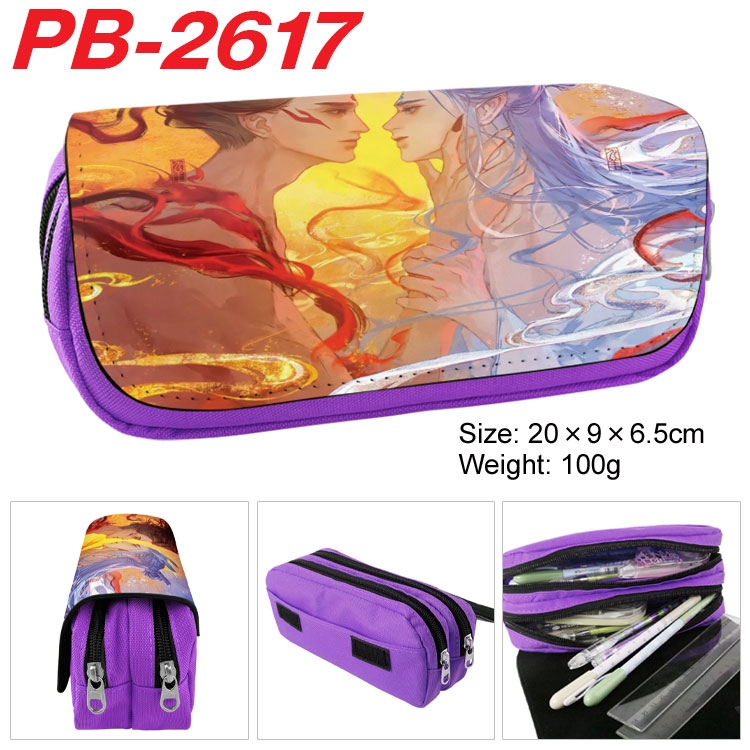 Nezha Anime double-layer pu leather printing pencil case 20x9x6.5cm PB-2617