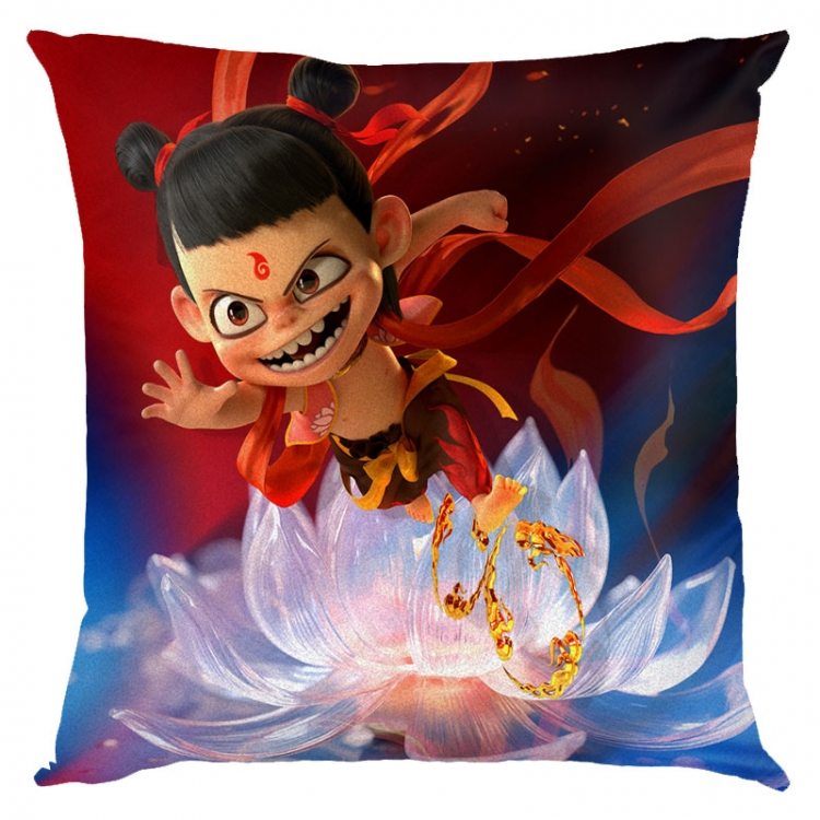 Nezha Anime square full-color pillow cushion 45X45CM NO FILLING 