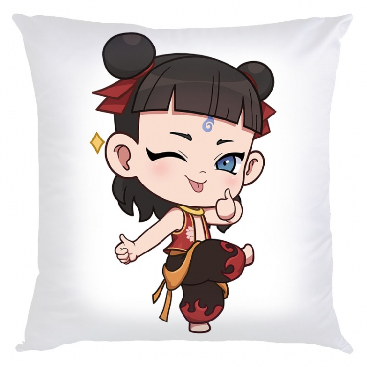 Nezha Anime square full-color pillow cushion 45X45CM NO FILLING 