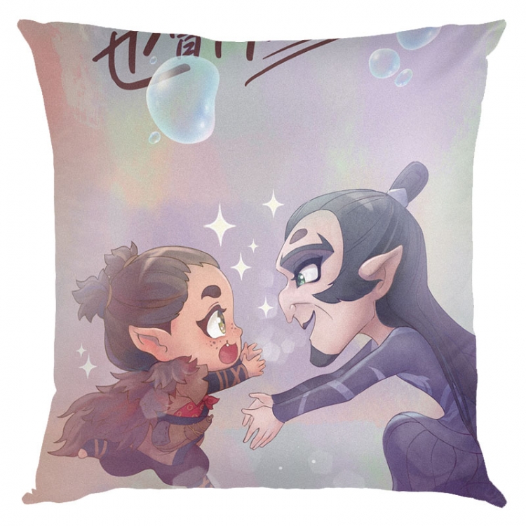 Nezha Anime square full-color pillow cushion 45X45CM NO FILLING 