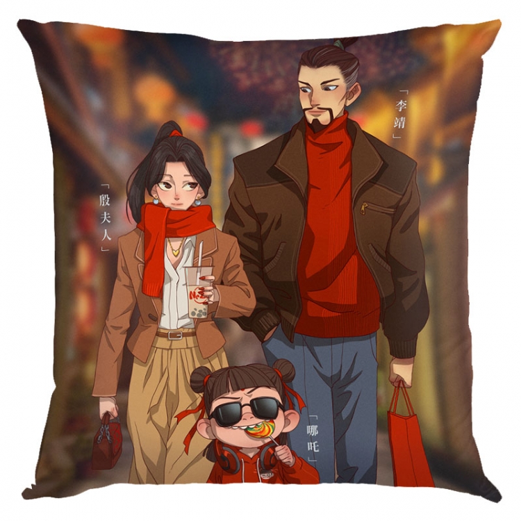 Nezha Anime square full-color pillow cushion 45X45CM NO FILLING 