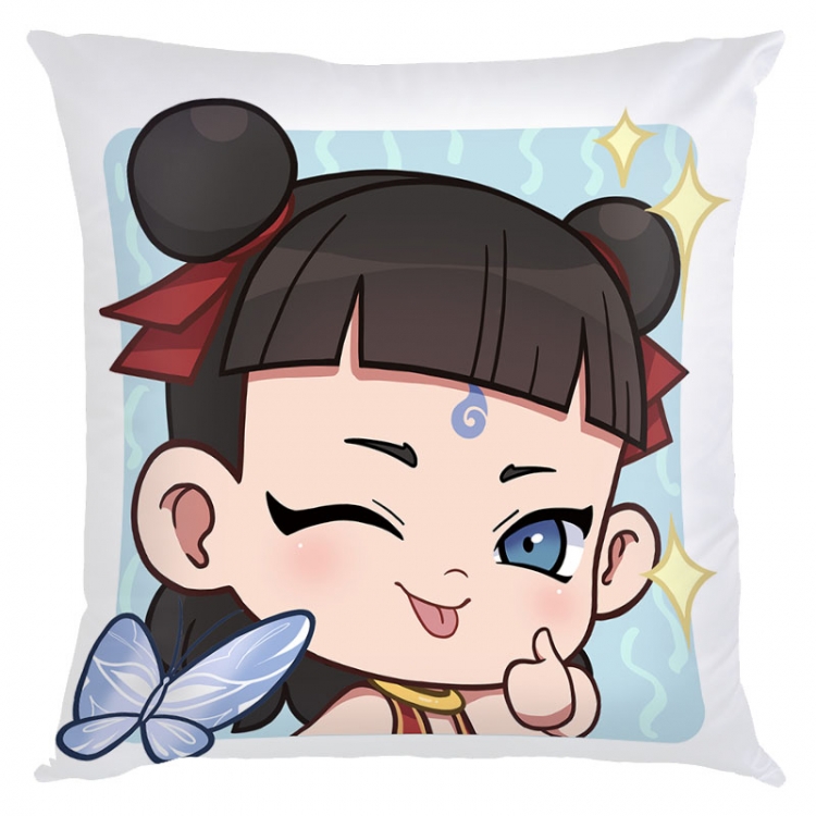 Nezha Anime square full-color pillow cushion 45X45CM NO FILLING 