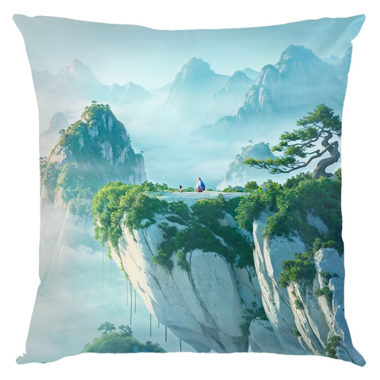 Nezha Anime square full-color pillow cushion 45X45CM NO FILLING 