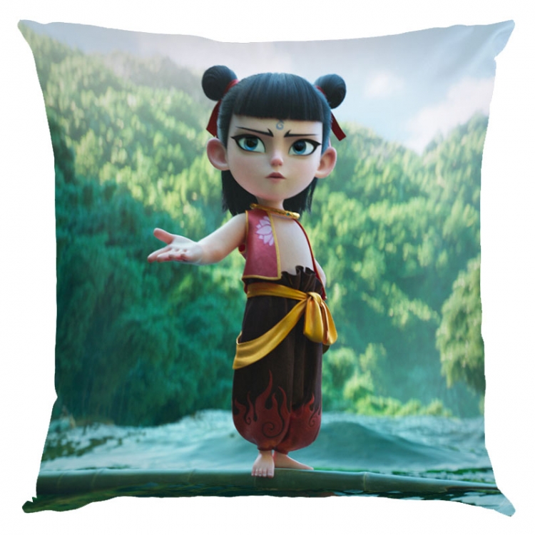 Nezha Anime square full-color pillow cushion 45X45CM NO FILLING 