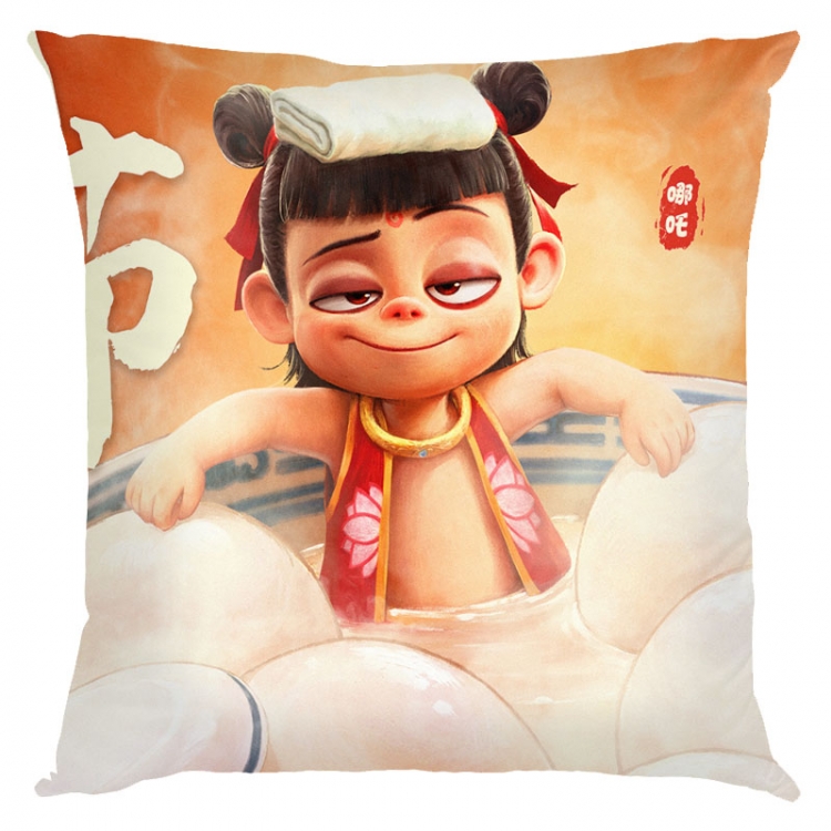 Nezha Anime square full-color pillow cushion 45X45CM NO FILLING 