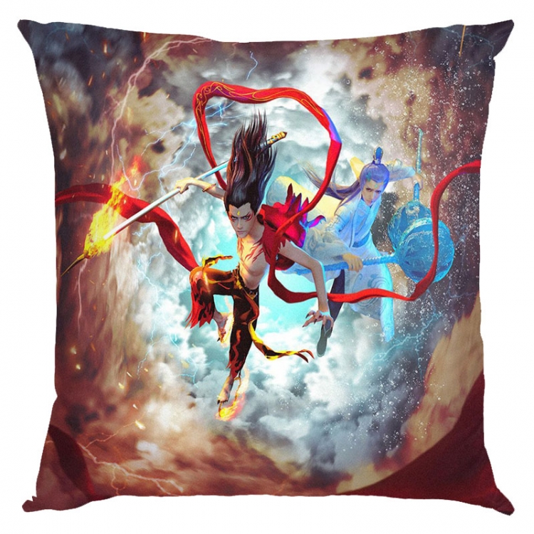 Nezha Anime square full-color pillow cushion 45X45CM NO FILLING 