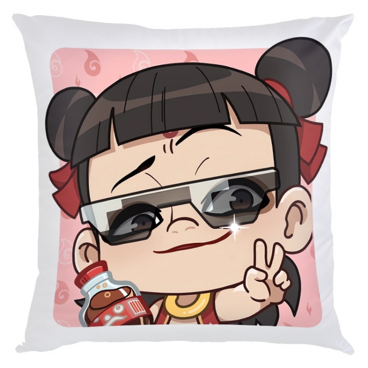 Nezha Anime square full-color pillow cushion 45X45CM NO FILLING 