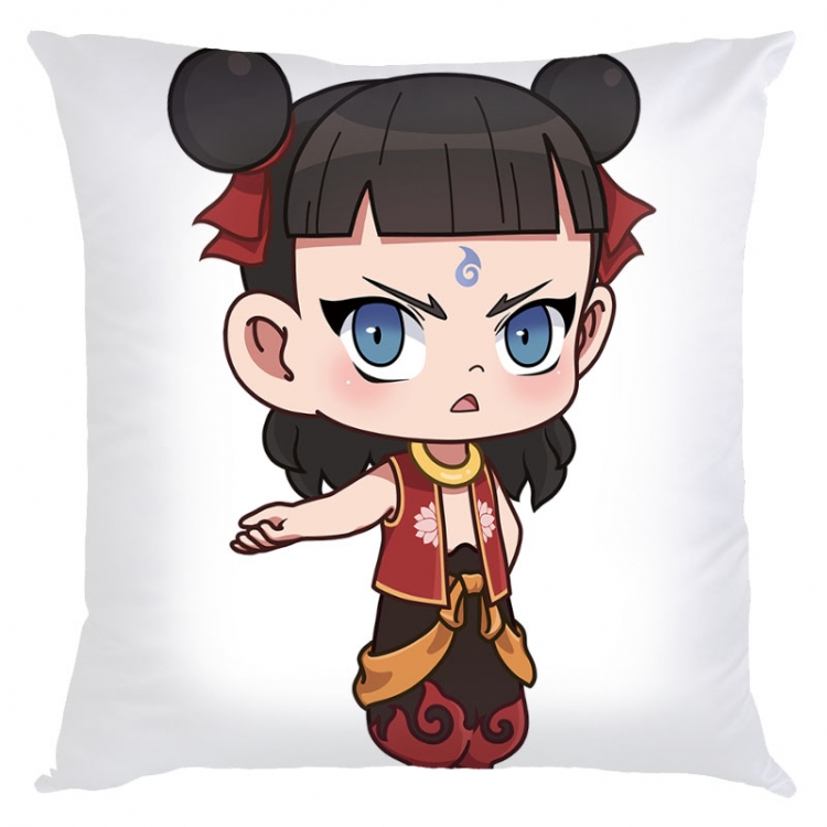 Nezha Anime square full-color pillow cushion 45X45CM NO FILLING 