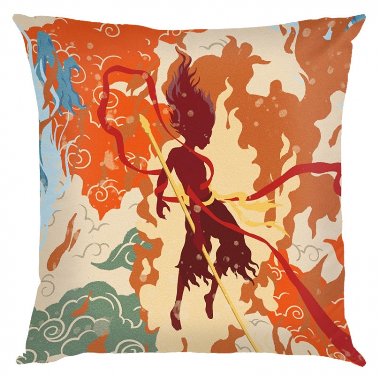 Nezha Anime square full-color pillow cushion 45X45CM NO FILLING 