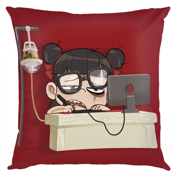 Nezha Anime square full-color pillow cushion 45X45CM NO FILLING 