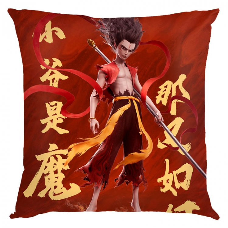 Nezha Anime square full-color pillow cushion 45X45CM NO FILLING 