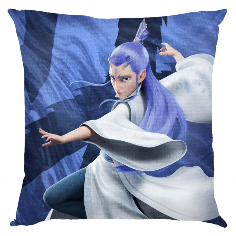 Nezha Anime square full-color pillow cushion 45X45CM NO FILLING 