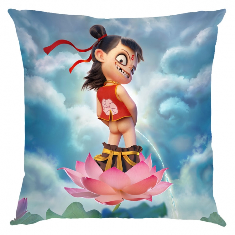 Nezha Anime square full-color pillow cushion 45X45CM NO FILLING