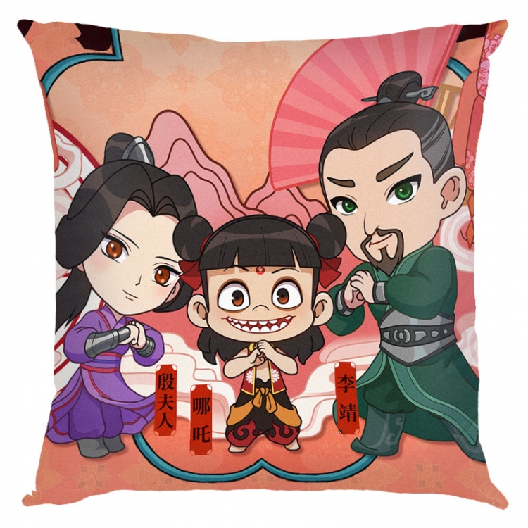 Nezha Anime square full-color pillow cushion 45X45CM NO FILLING 