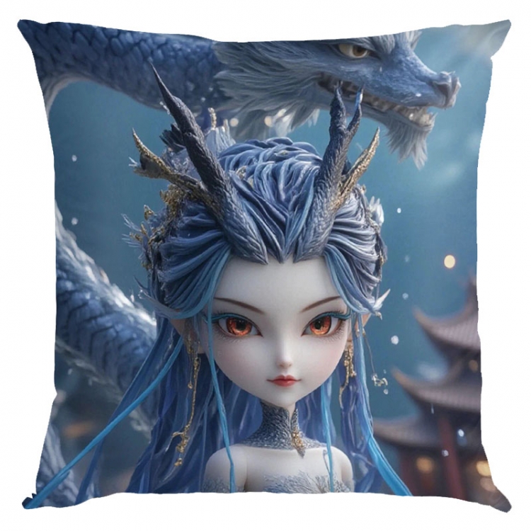 Nezha Anime square full-color pillow cushion 45X45CM NO FILLING 