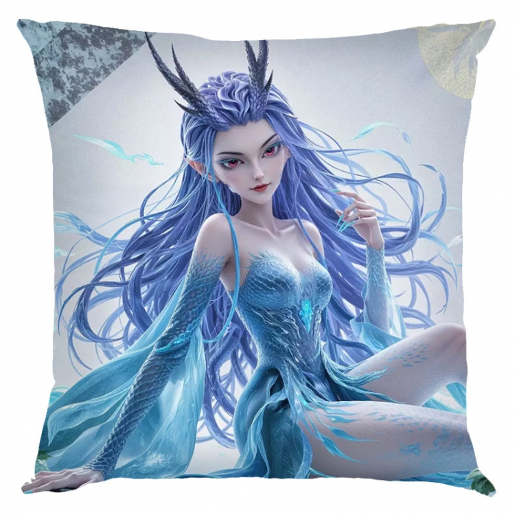 Nezha Anime square full-color pillow cushion 45X45CM NO FILLING 