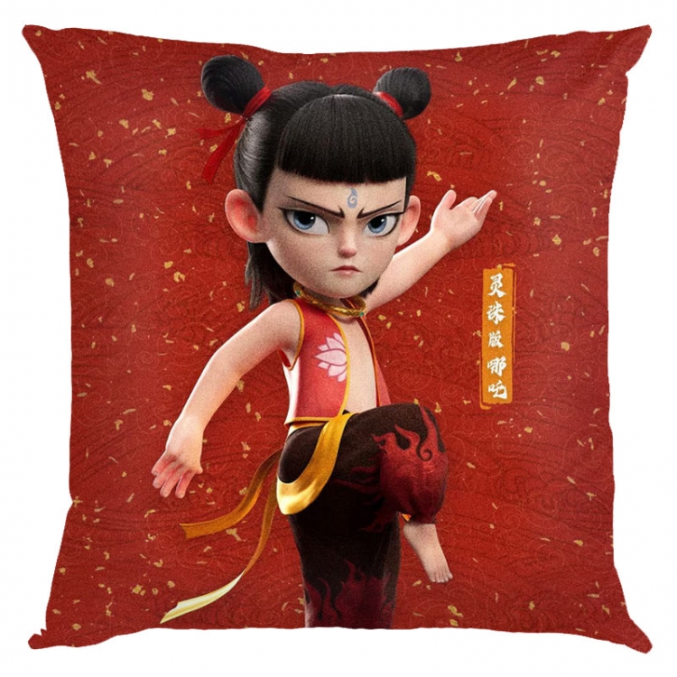 Nezha Anime square full-color pillow cushion 45X45CM NO FILLING 