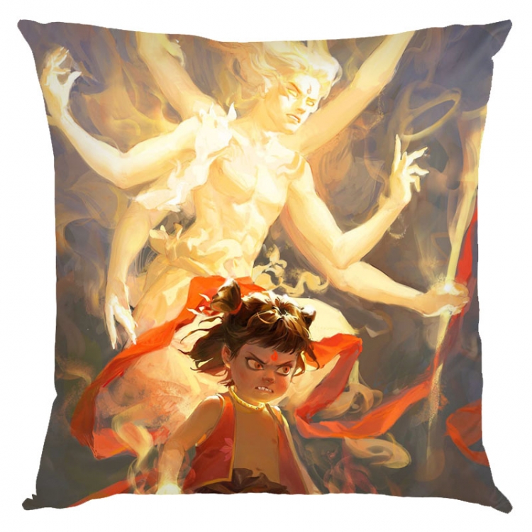 Nezha Anime square full-color pillow cushion 45X45CM NO FILLING 