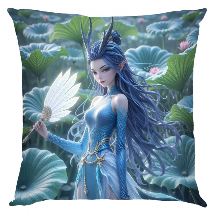 Nezha Anime square full-color pillow cushion 45X45CM NO FILLING 