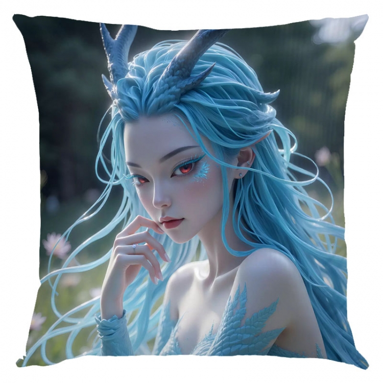 Nezha Anime square full-color pillow cushion 45X45CM NO FILLING 