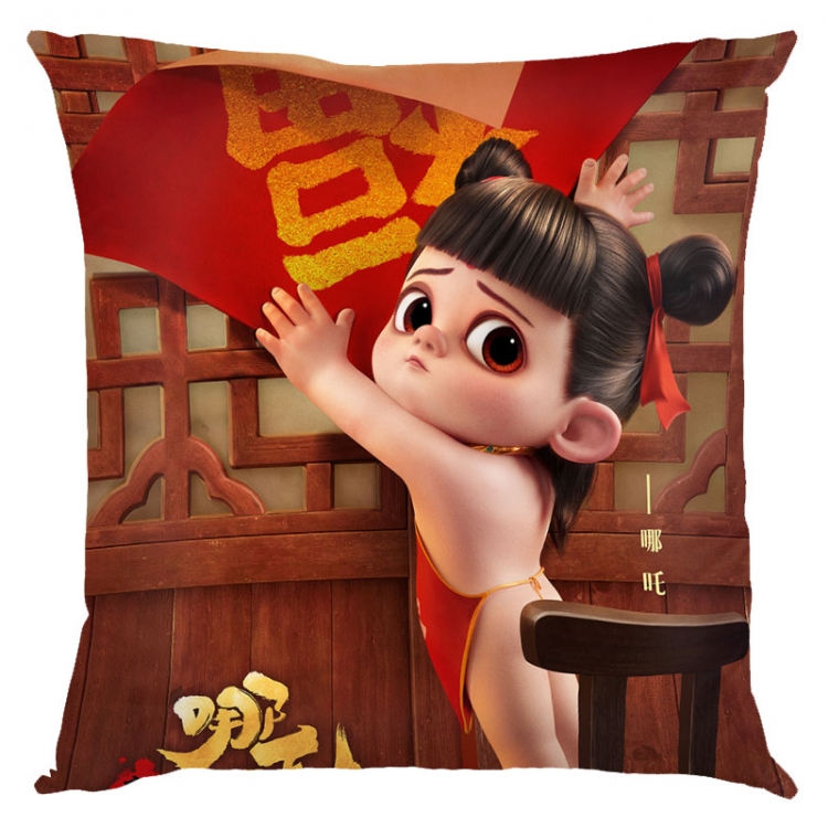 Nezha Anime square full-color pillow cushion 45X45CM NO FILLING 