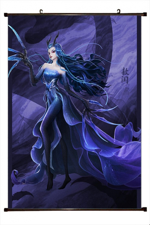 Nezha Anime black Plastic rod Cloth painting Wall Scroll 60X90CM  N5-48