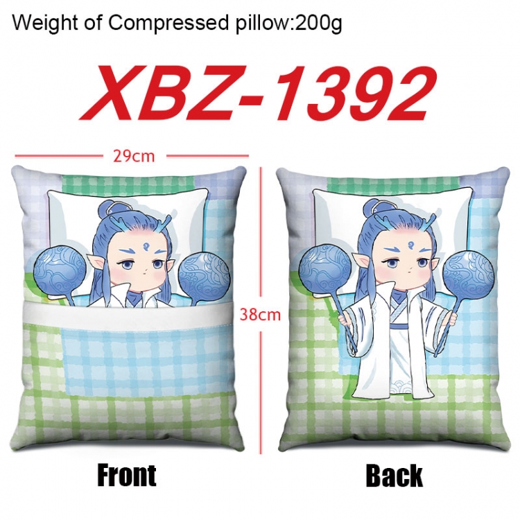 Nezha Anime Square Crystal Velvet Pillow 29X38cm XBZ-1392