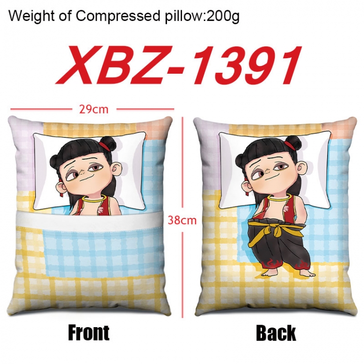 Nezha Anime Square Crystal Velvet Pillow 29X38cm XBZ-1391