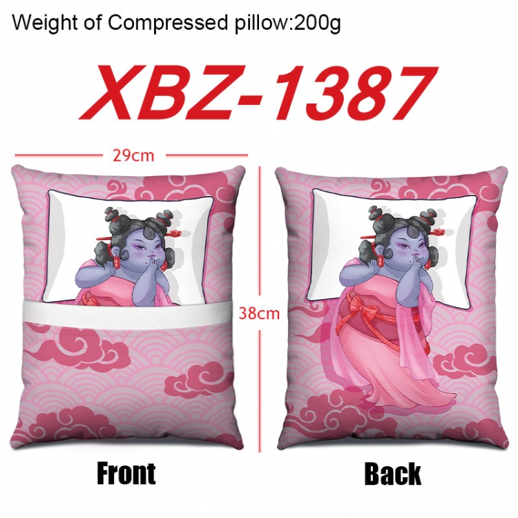 Nezha Anime Square Crystal Velvet Pillow 29X38cm  XBZ-1387