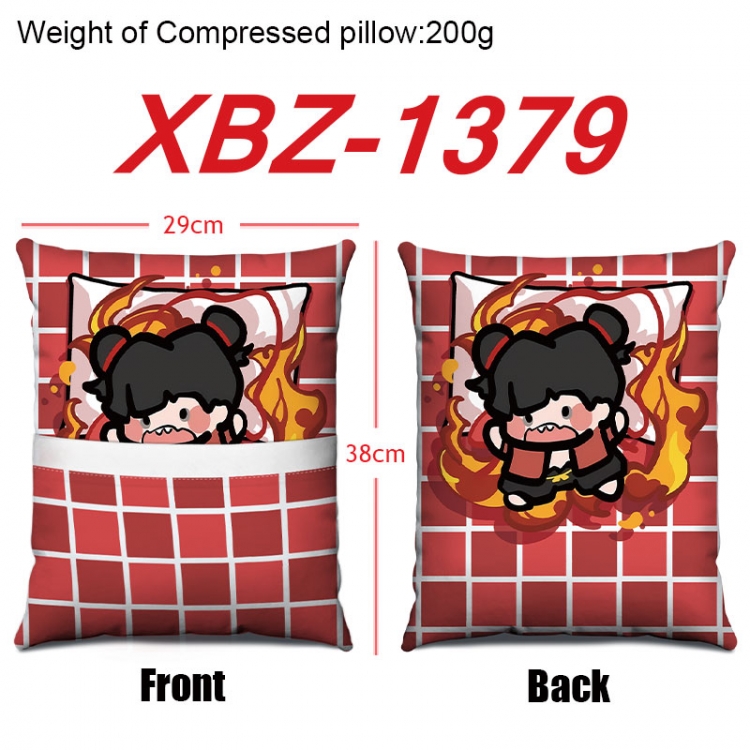 Nezha Anime Square Crystal Velvet Pillow 29X38cm XBZ-1379