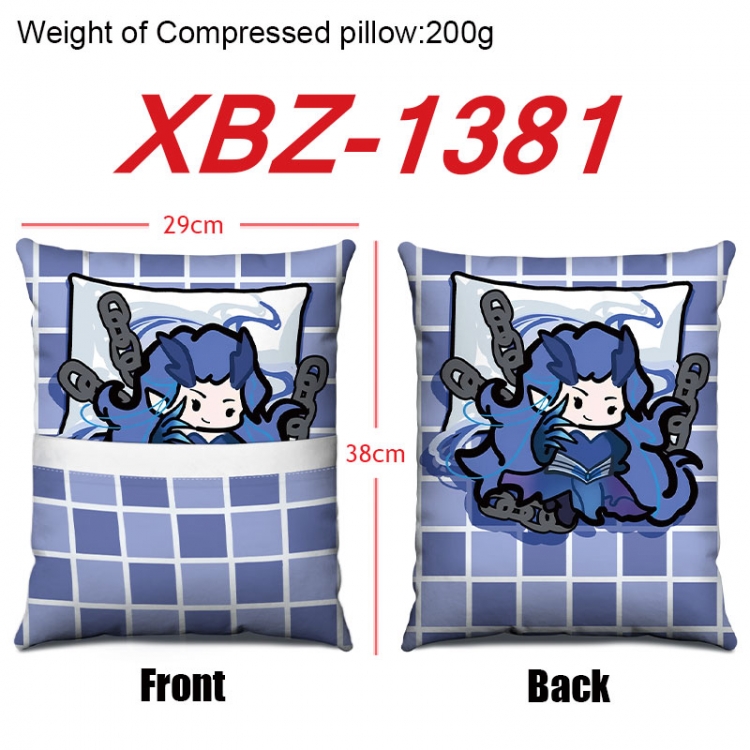 Nezha Anime Square Crystal Velvet Pillow 29X38cm  XBZ-1381