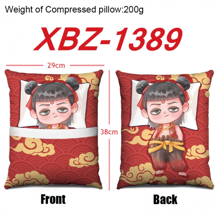 Nezha Anime Square Crystal Velvet Pillow 29X38cm XBZ-1389