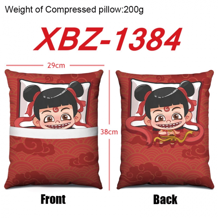 Nezha Anime Square Crystal Velvet Pillow 29X38cm XBZ-1384