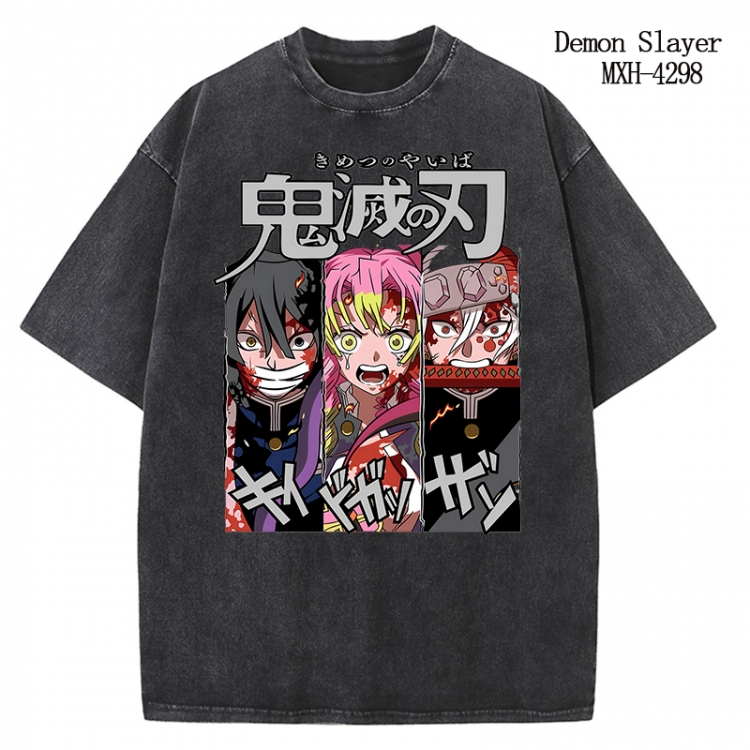 Demon Slayer Kimets Anime peripheral pure cotton washed and worn T-shirt from S to 2XL MXH-4298