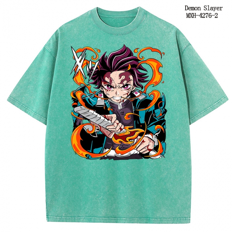 Demon Slayer Kimets Anime peripheral pure cotton washed and worn T-shirt from S to 2XL MXH-4272-2