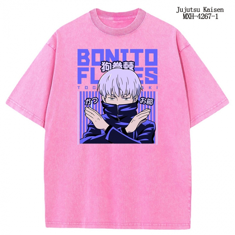 Jujutsu Kaisen Anime peripheral pure cotton washed and worn T-shirt from S to 2XL MXH-4275-1