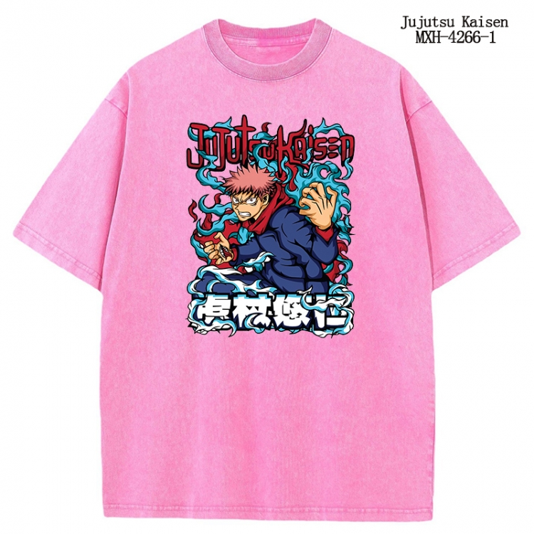 Jujutsu Kaisen Anime peripheral pure cotton washed and worn T-shirt from S to 2XL MXH-4266-1