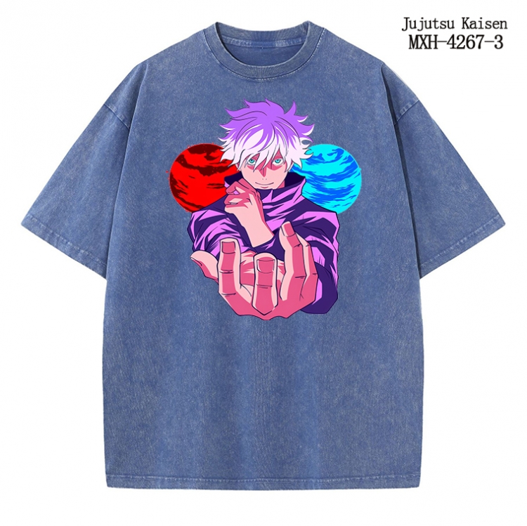 Jujutsu Kaisen Anime peripheral pure cotton washed and worn T-shirt from S to 2XL  MXH-4267-3