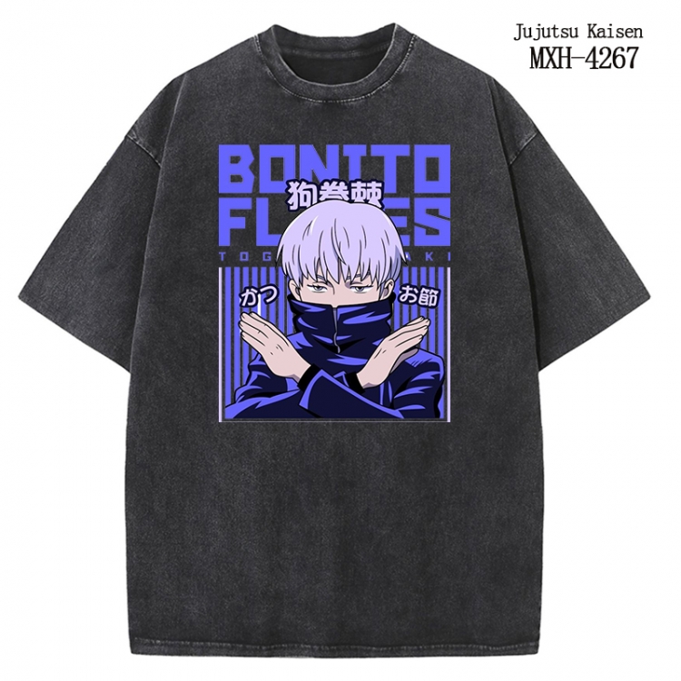 Jujutsu Kaisen Anime peripheral pure cotton washed and worn T-shirt from S to 2XL MXH-4275