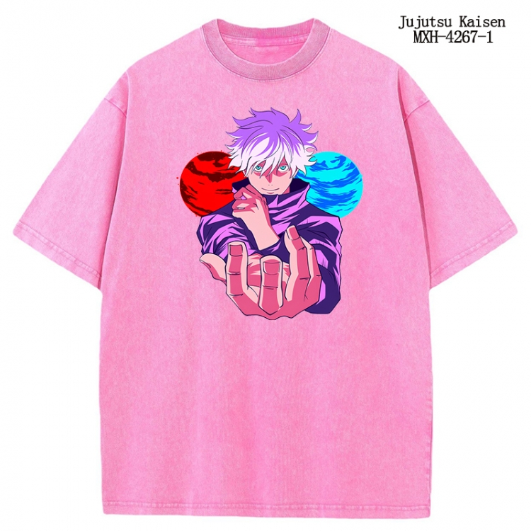 Jujutsu Kaisen Anime peripheral pure cotton washed and worn T-shirt from S to 2XL MXH-4267-1