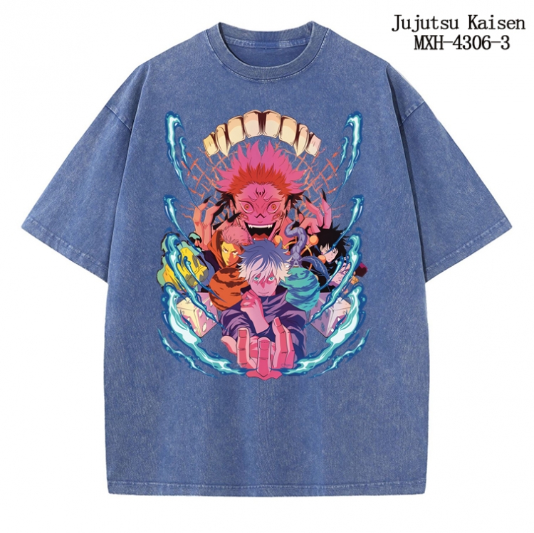 Jujutsu Kaisen Anime peripheral pure cotton washed and worn T-shirt from S to 2XL  MXH-4306-3