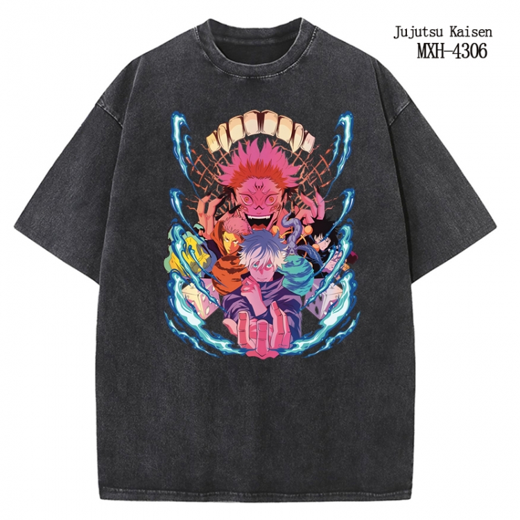 Jujutsu Kaisen Anime peripheral pure cotton washed and worn T-shirt from S to 2XL MXH-4306